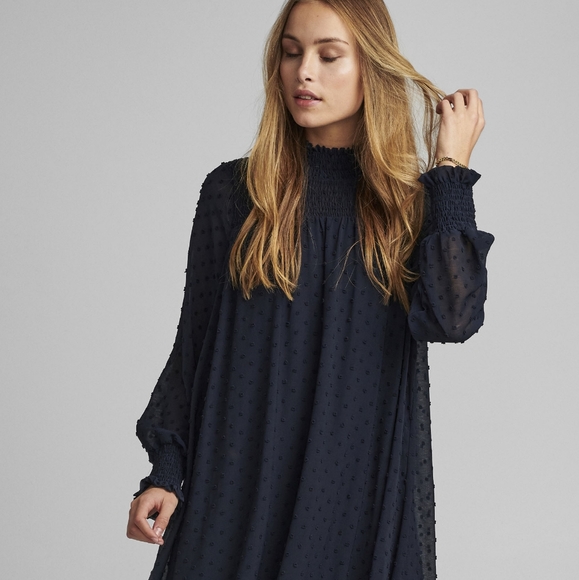 Zara Dresses & Skirts - HOST PICK 🌟Zara black dot chiffon dress Size S